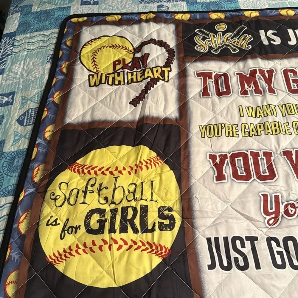 To my Granddaughter Softball Duvet